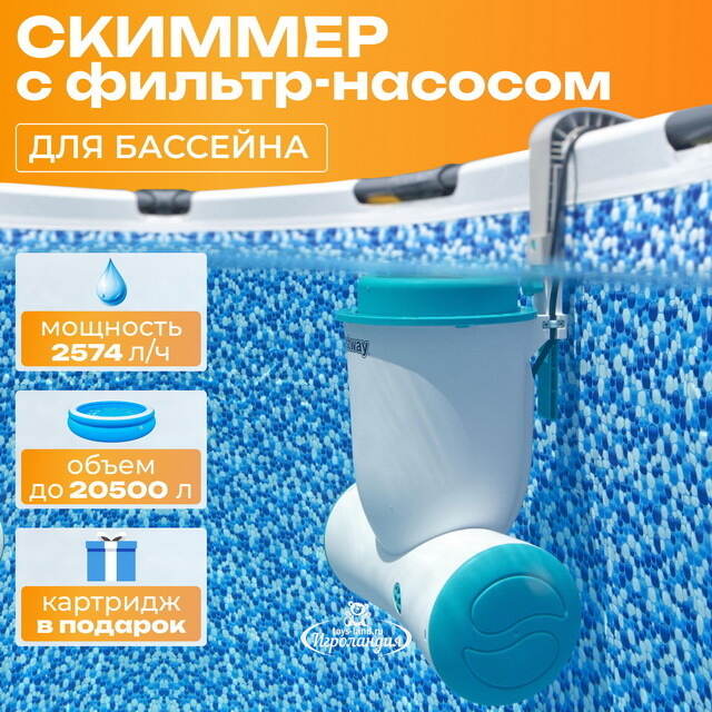 Скиммер с фильтром 58462 Bestway Skimatic (2574 л/ч) голубой Bestway