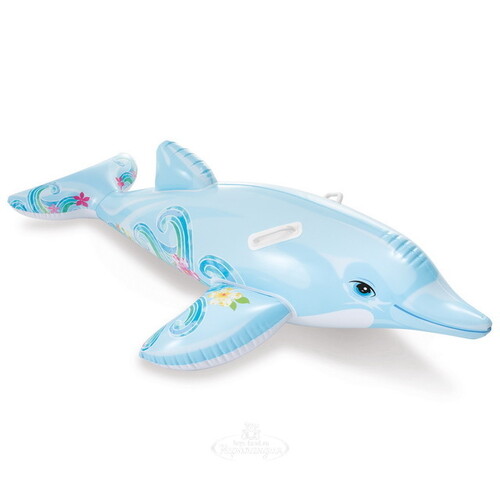 Надувная игрушка Дельфин 175*66 см, до 40 кг, голубой INTEX