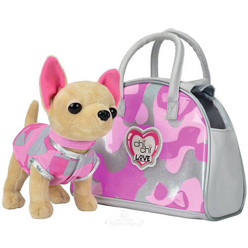 Chi Chi Love Чихуахуа Розовый камуфляж 20 см с сумочкой и аксессуарами Simba