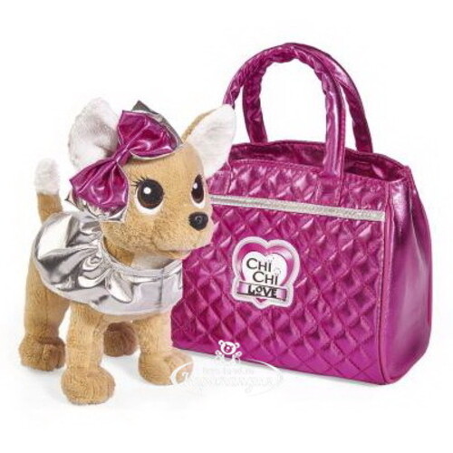 Мягкая игрушка Собачка Chi Chi Love Гламур 20 см с ярко-розовой сумочкой Simba