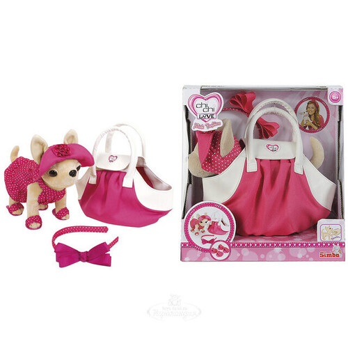 Chi Chi Love Чихуахуа 20 см в розовом платье и сумочке Simba