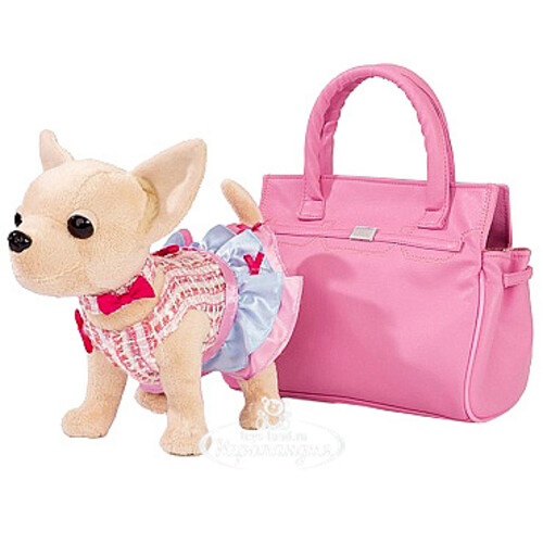 Chi Chi Love Чихуахуа 20 см в платье с розовой сумочкой Simba