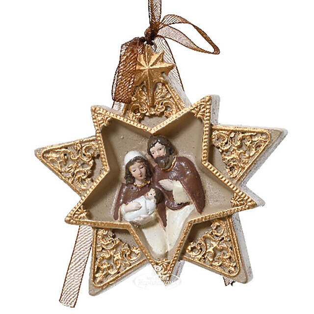 Елочная игрушка Звезда - Рождение Иисуса Христа 11 см Kaemingk