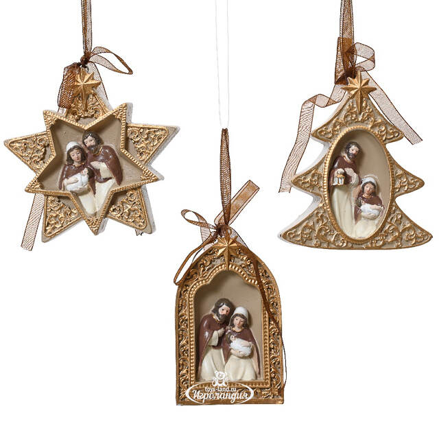 Елочная игрушка Звезда - Рождение Иисуса Христа 11 см Kaemingk