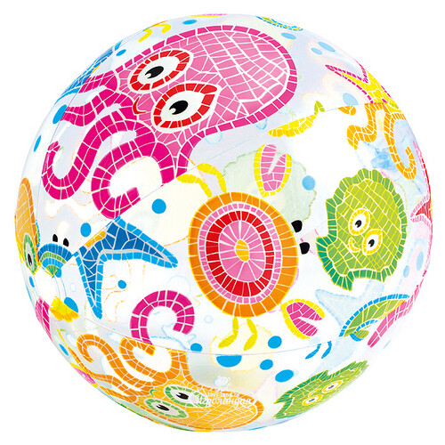 Надувной мяч Цветной с осьминожками 61 см INTEX