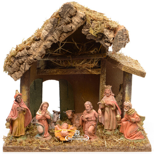 Рождественский вертеп - композиция Святое семейство и Почтенные волхвы 27*26 см Kaemingk
