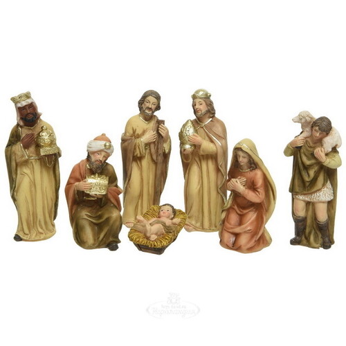 Рождественский вертеп У яслей Богомладенца, 7 фигурок, 5-12 см Kaemingk