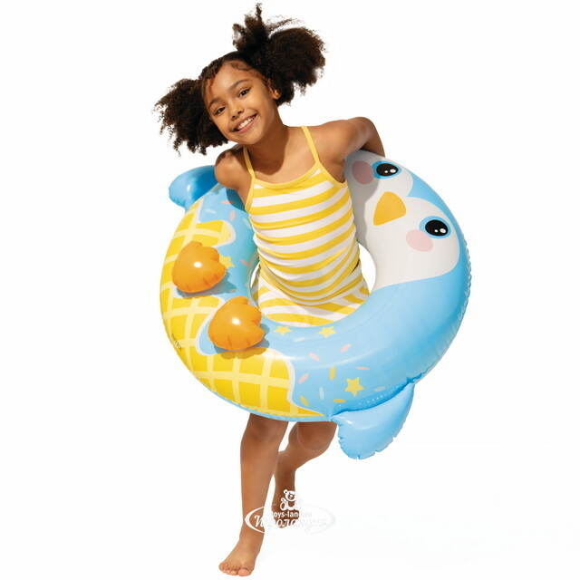 Надувной круг для купания Пингвин 91*76 см INTEX