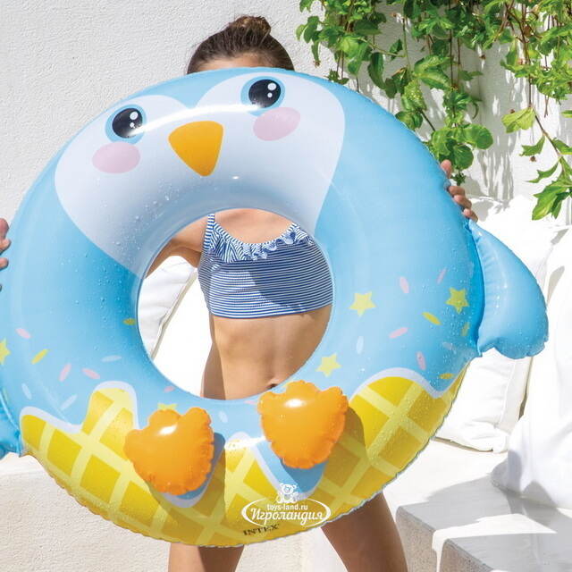 Надувной круг для купания Пингвин 91*76 см INTEX