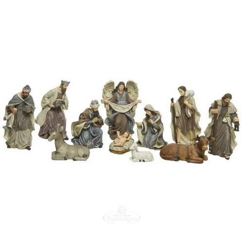 Рождественский вертеп Поклонение новорожденному Иисусу, 11 фигурок, 6-15 см Kaemingk