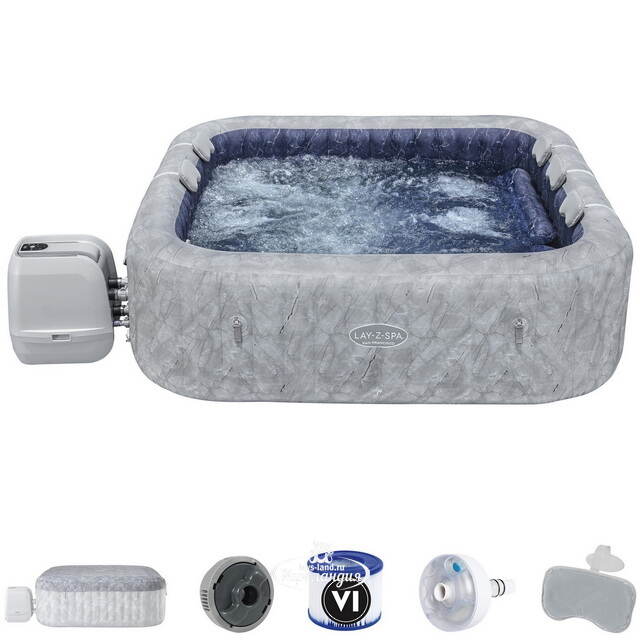 Надувной спа-бассейн 230*71 см 6001Q Bestway San Francisco Smart HydroJet Pro (Бествэй Сан Франциско Смарт Гидроджет Про), теплосберегающий тент Bestway (Бествей)