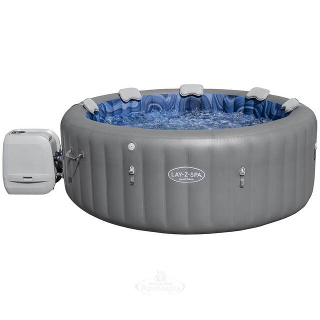 Надувной спа-бассейн 216*80 см 6001T Bestway Santorini Smart HydroJet Pro (Бествей Санторини Смарт Гидроджет Про), теплосберегающий тент, подсветка Bestway (Бествей)