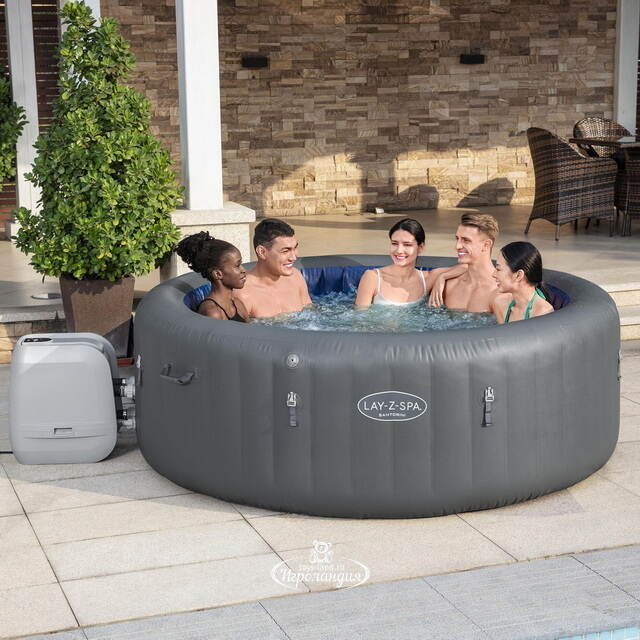 Надувной спа-бассейн 216*80 см 6001T Bestway Santorini Smart HydroJet Pro (Бествей Санторини Смарт Гидроджет Про), теплосберегающий тент, подсветка Bestway (Бествей)