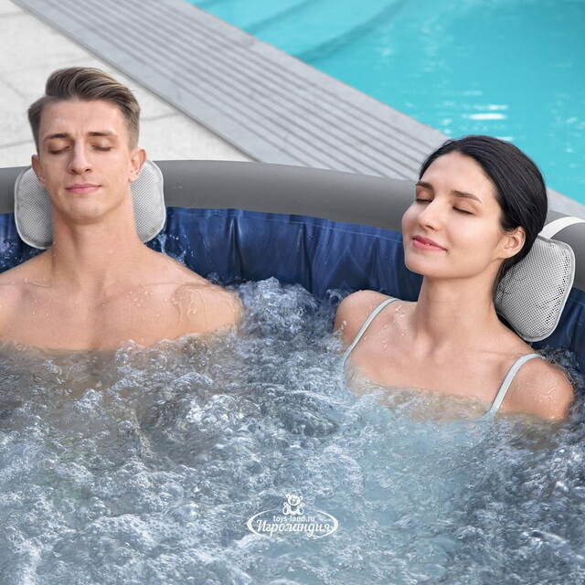 Надувной спа-бассейн 216*80 см 6001T Bestway Santorini Smart HydroJet Pro (Бествей Санторини Смарт Гидроджет Про), теплосберегающий тент, подсветка Bestway (Бествей)