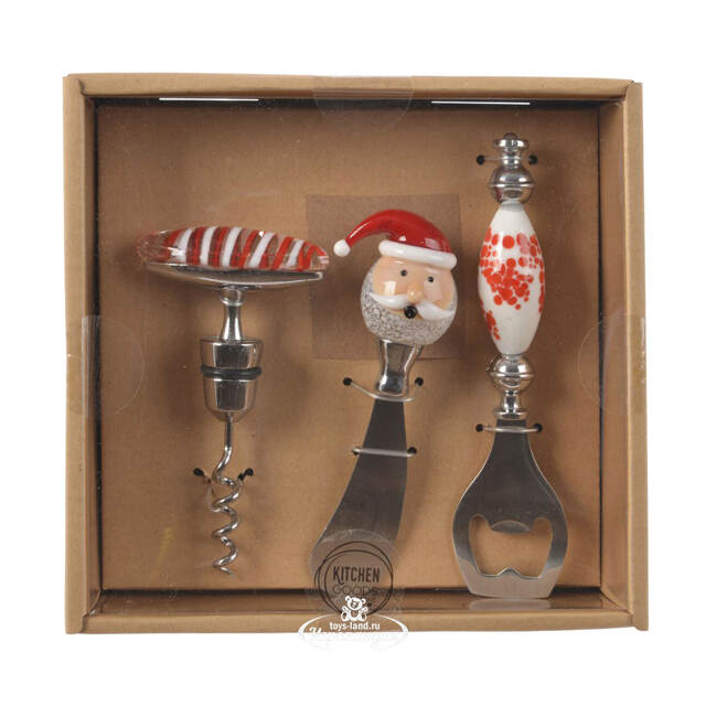 Набор для сервировки Jolly Santa: штопор, открывалка, нож для масла, 11-15 см Kaemingk