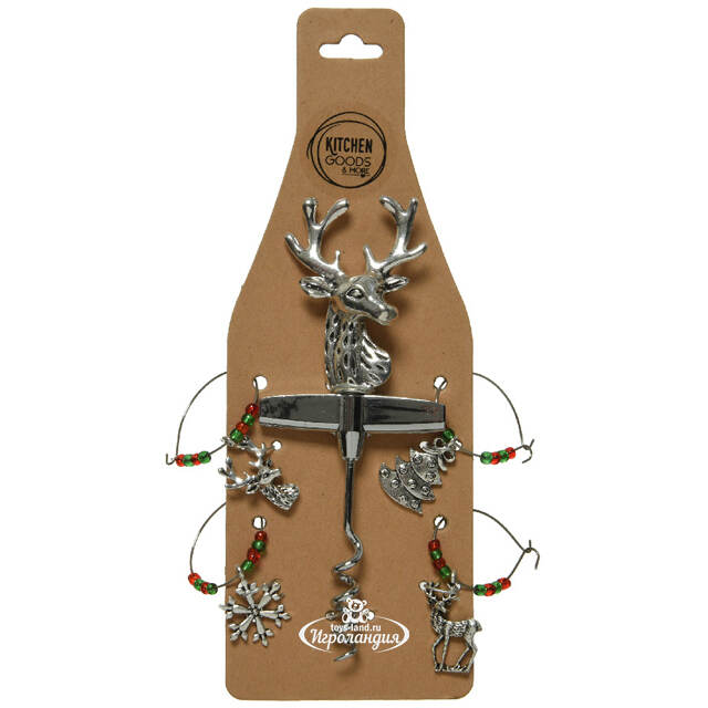 Штопор для вина с маркерами для бокалов Deers Style 5 шт Kaemingk