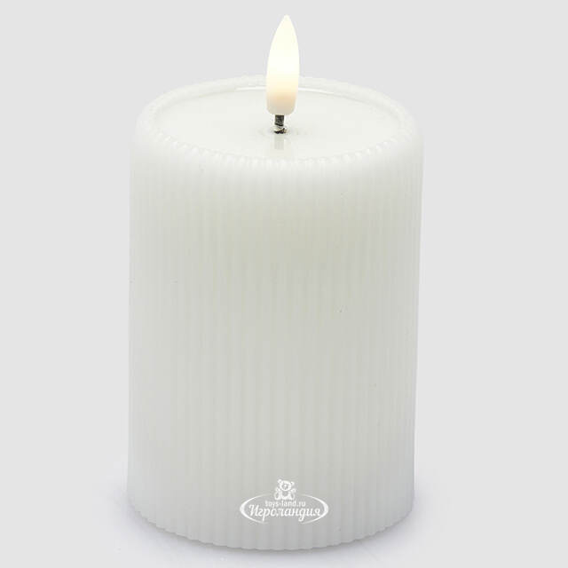 Светодиодная свеча с имитацией пламени Moccolo 10 см белая, с пультом EDG