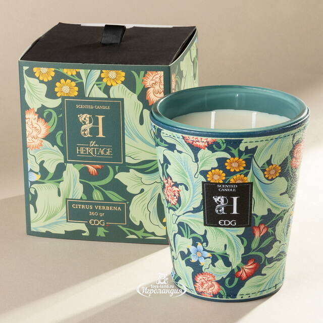 Ароматическая свеча в стакане The Heritage: Цитрус и Вербена 12 см, 40 часов горения EDG