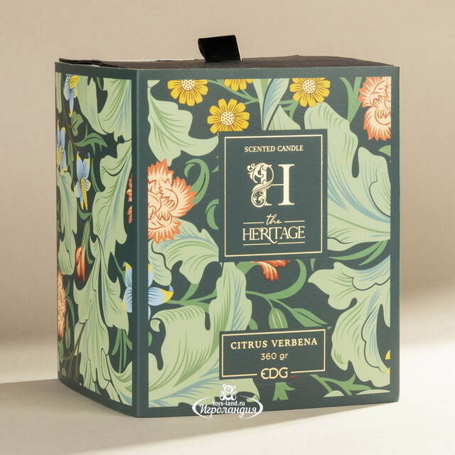 Ароматическая свеча в стакане The Heritage: Цитрус и Вербена 12 см, 40 часов горения EDG