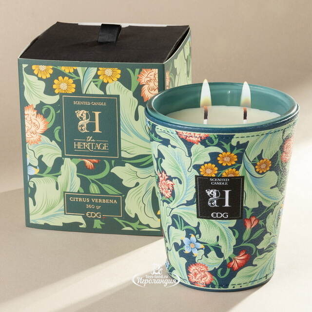 Ароматическая свеча в стакане The Heritage: Цитрус и Вербена 12 см, 40 часов горения EDG