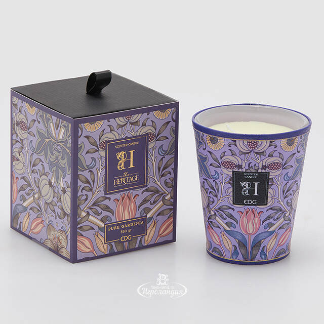 Ароматическая свеча в стакане The Heritage: Нежная Гардения 12 см, 40 часов горения EDG