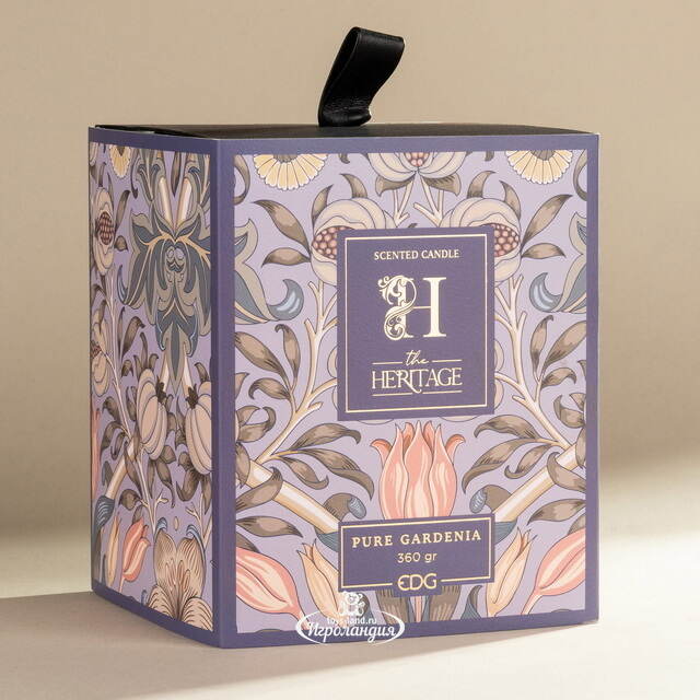 Ароматическая свеча в стакане The Heritage: Нежная Гардения 12 см, 40 часов горения EDG