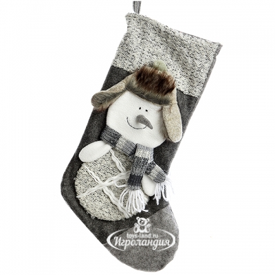 Новогодний носок Кантри - Снеговик 47 см Kaemingk