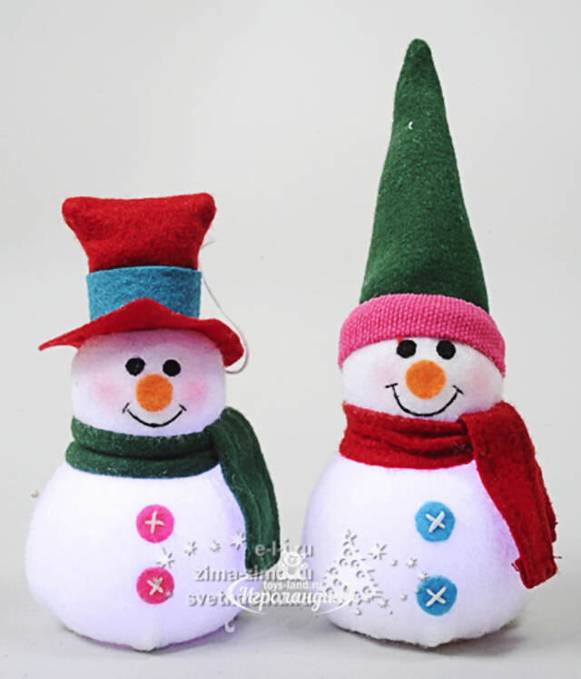 Снеговичок Яркий светящийся, 14 см, LED, батарейка, подвеска Kaemingk