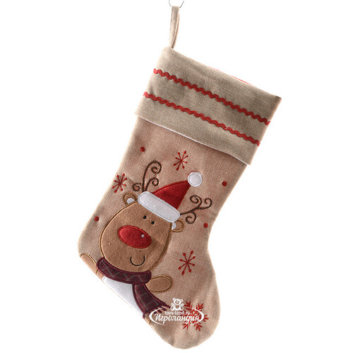Носок рождественский Деревенский Лось, 45 см Kaemingk