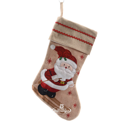 Носок рождественский Деревенский Санта, 45 см Kaemingk