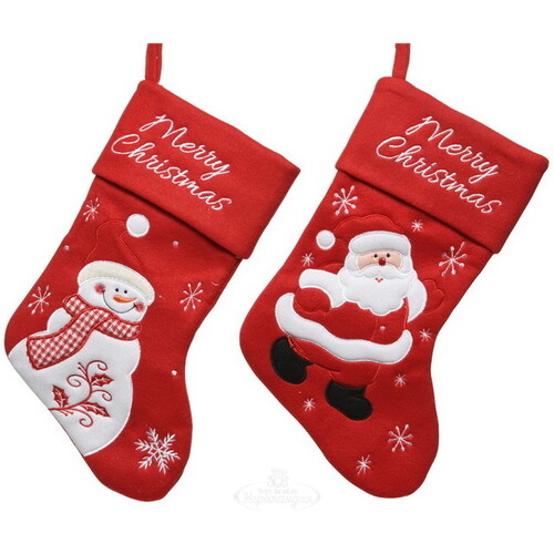 Новогодний носок Merry Christmas: Веселый Снеговик 40 см Kaemingk