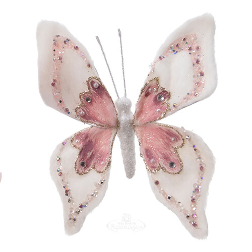 Декоративное украшение Бабочка - Maulon Gramalis 14 см белая, клипса Kaemingk