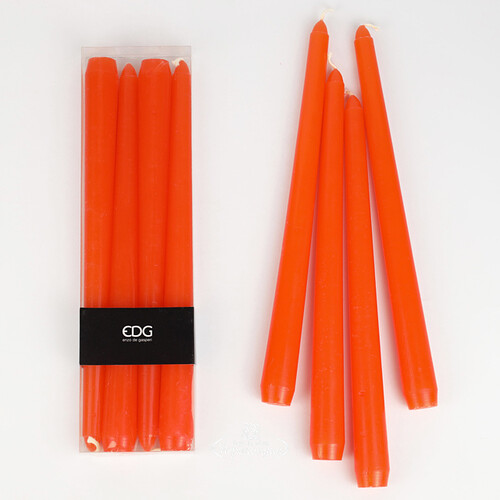 Столовые свечи Serata Accogliente 25 см, 4 шт, оранжевые EDG