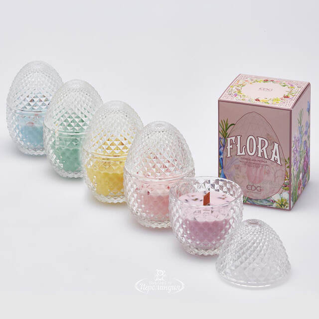 Ароматическая свеча Flora - Moroccan Rose 12 см, 20 часов горения EDG