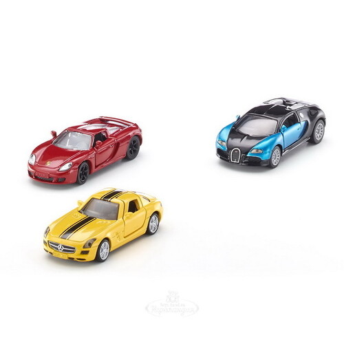 Набор машинок Porsche, Bugatti, Mercedes-Benz, 3 шт, 1:55 SIKU