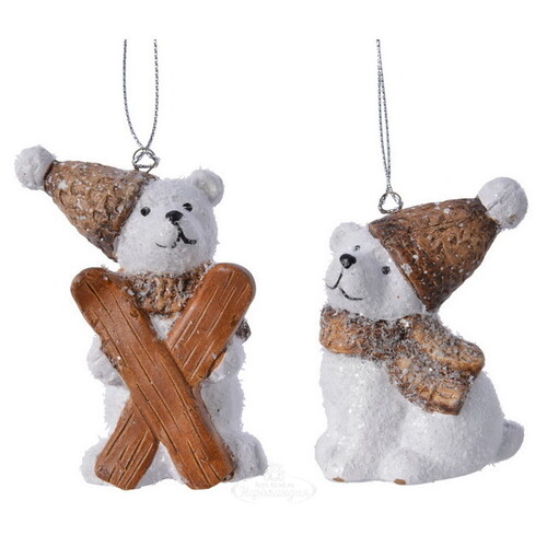 Набор елочных игрушек Медвежата - Arctic Holiday 9 см, 2 шт, подвеска Kaemingk