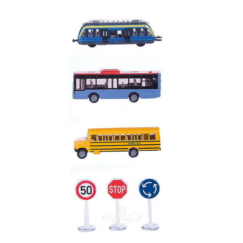 Игровой набор городского транспорта с дорожными знаками, 6 предметов, 1:87 SIKU