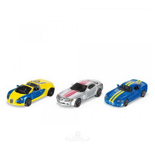 Набор спортивных машинок Mercedes-Benz, Bugatti и Dodge Viper, 3 шт, 1:55 SIKU