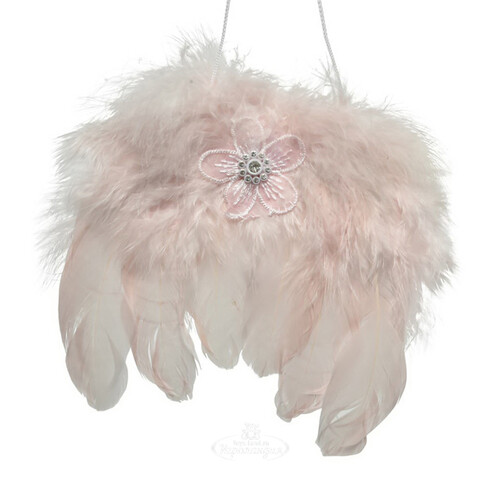 Декоративное украшение Angel Wings 16 см розовые, подвеска Kaemingk