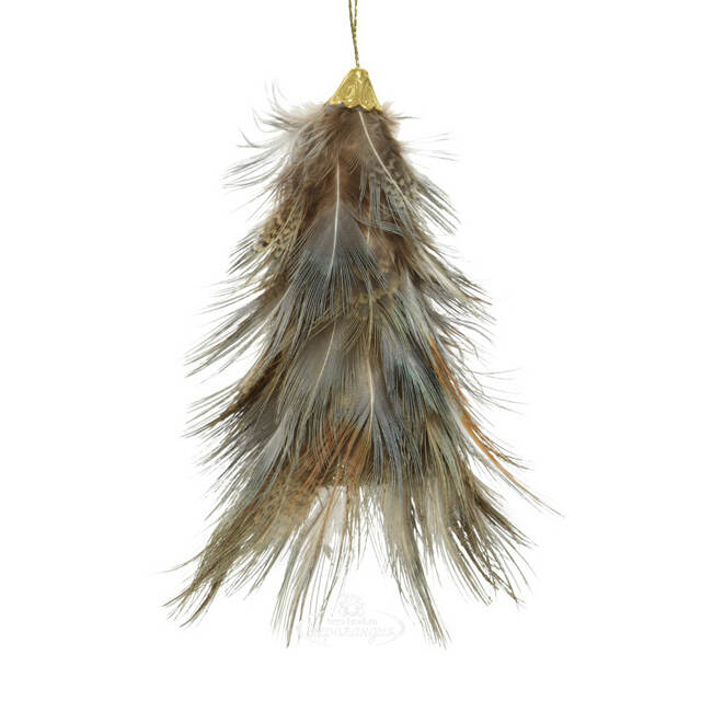 Елочная игрушка из перьев Lanzaro 10 см, подвеска Kaemingk