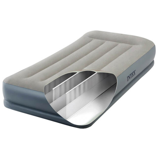 Надувной матрас с насосом Pillow Rest 99*191*30 см INTEX