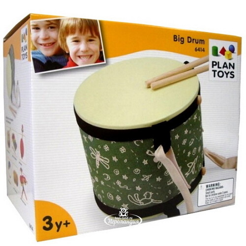 Детский барабан 21 см, дерево Plan Toys