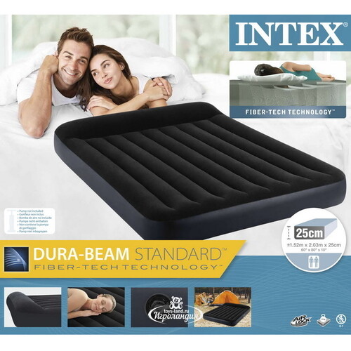 Надувной матрас Pillow Rest Classic 152*203*25 см INTEX