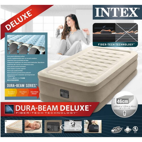 Надувная кровать с насосом Ultra Plush Twin, 99*191*46 см INTEX