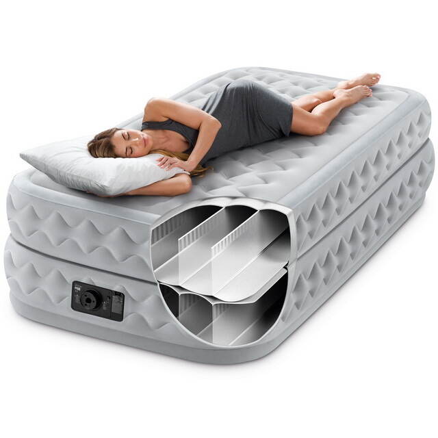 Надувная кровать с насосом Supreme Air-Flow 99*191*51 см INTEX