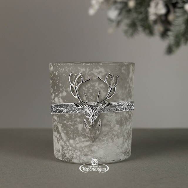 Стеклянный подсвечник Deers Style 10 см дымчатый Kaemingk