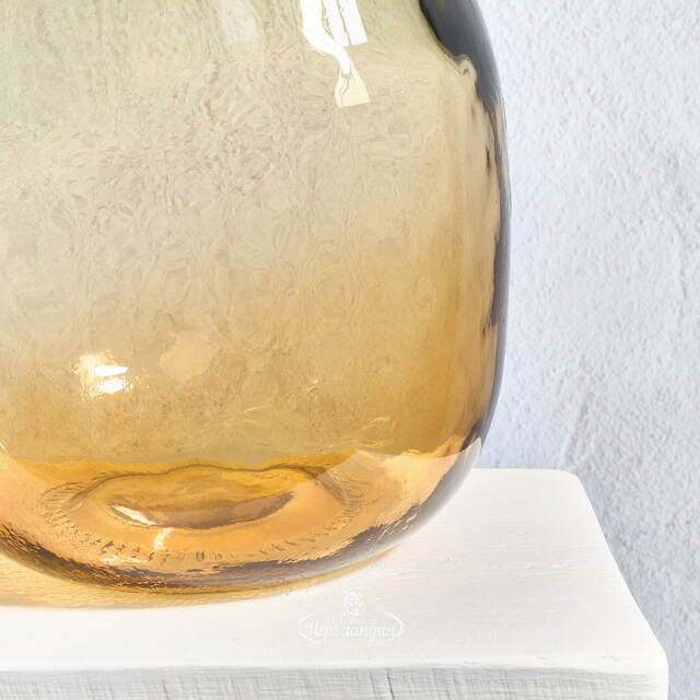 Стеклянная ваза-бутылка Олеа 36 см горчичная Kaemingk