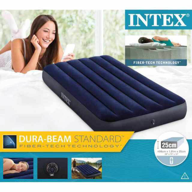 Надувной матрас Classic Downy 76*191*25 см INTEX