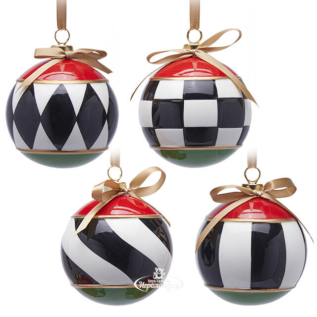 Елочные шары Scacchi Magici 8 см, стекло, 12 шт EDG