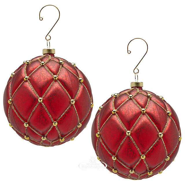 Елочные шары Opera Reale 10 см красные, 8 шт EDG